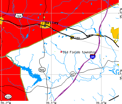Old Fields township, NC map