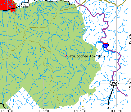 Cataloochee township, NC map