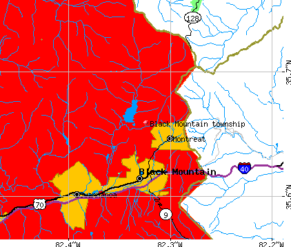 Black Mountain township, NC map