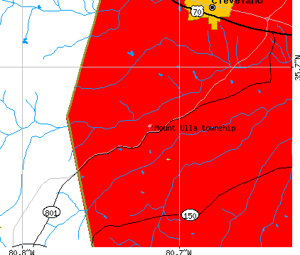 Mount Ulla township, NC map