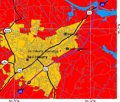 Salisbury township, NC map