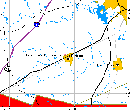 Cross Roads township, NC map