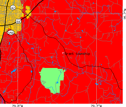 Grant township, NC map