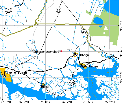 Pantego township, NC map
