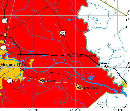 Pactolus township, NC map