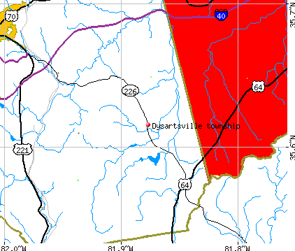Dysartsville township, NC map