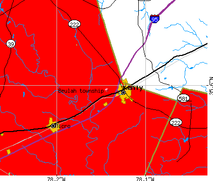 Beulah township, NC map