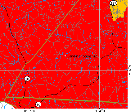 Bandy's township, NC map