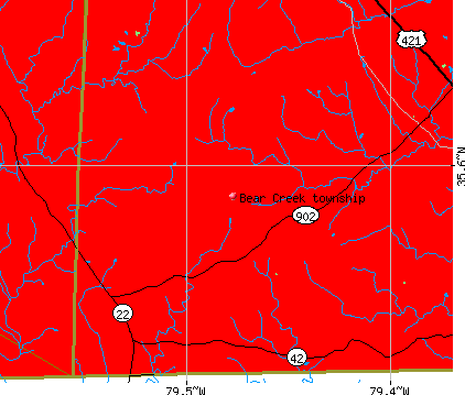 Bear Creek township, NC map