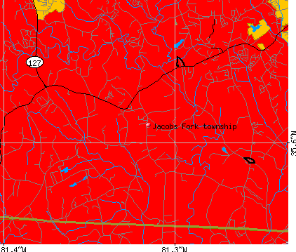 Jacobs Fork township, NC map