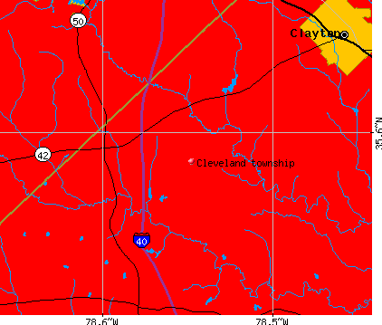 Cleveland township, NC map