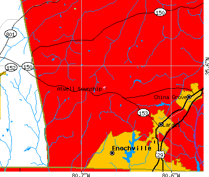 Atwell township, NC map