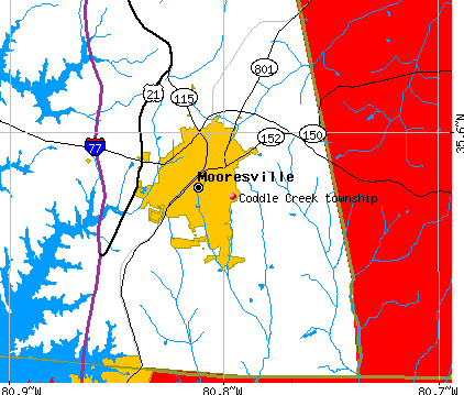 Coddle Creek township, NC map