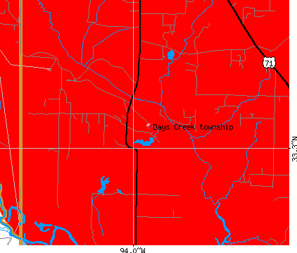 Days Creek township, AR map