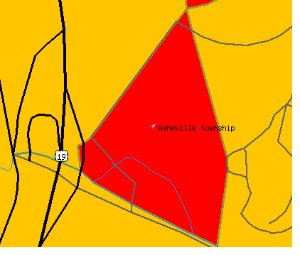 Asheville township, NC map