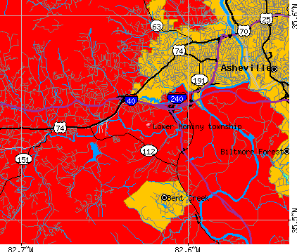 Lower Hominy township, NC map
