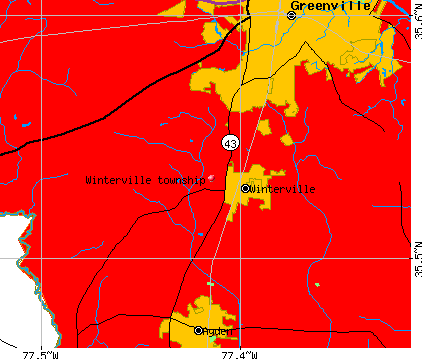 Winterville township, NC map