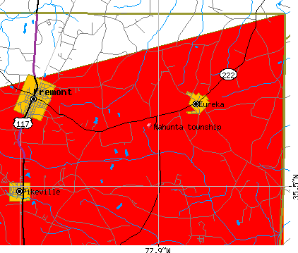 Nahunta township, NC map