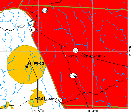North Brook township, NC map