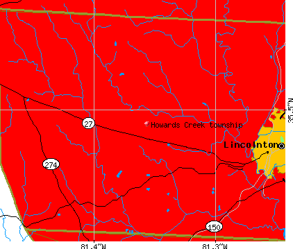 Howards Creek township, NC map