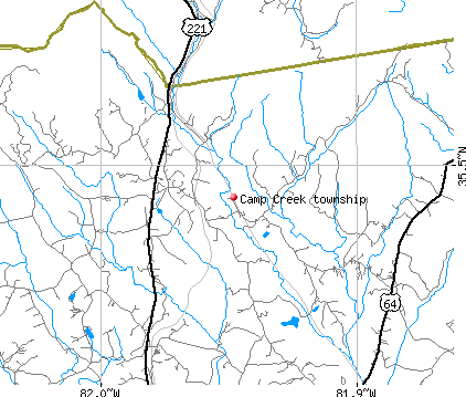 Camp Creek township, NC map