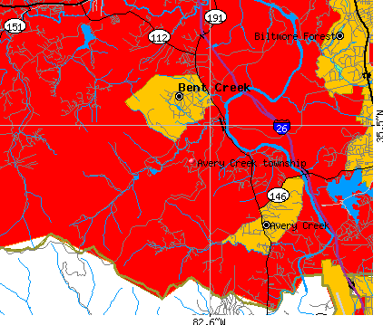 Avery Creek township, NC map