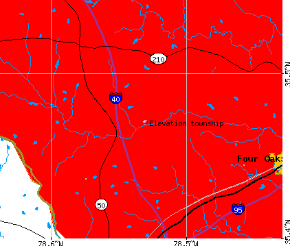 Elevation township, NC map