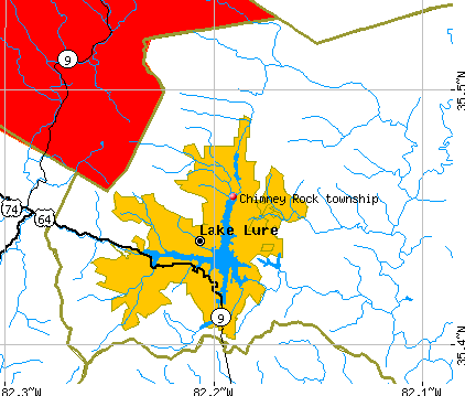 Chimney Rock township, NC map