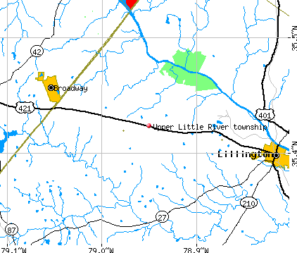 Upper Little River township, NC map