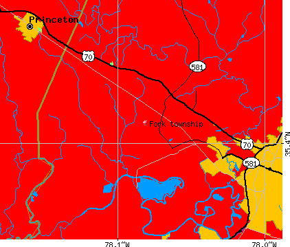 Fork township, NC map