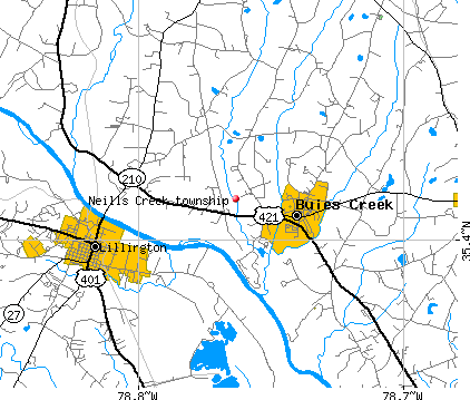 Neills Creek township, NC map