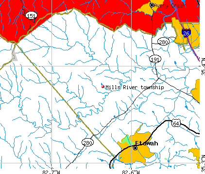 Mills River township, NC map