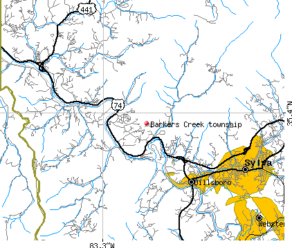 Barkers Creek township, NC map