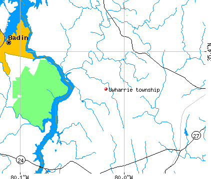 Uwharrie township, NC map