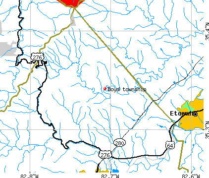 Boyd township, NC map