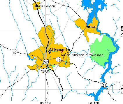 North Albemarle township, NC map