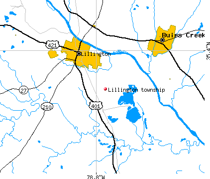 Lillington township, NC map