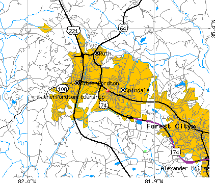 Rutherfordton township, NC map