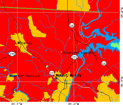 Riverbend township, NC map