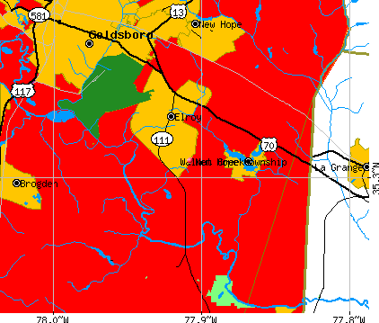 New Hope township, NC map
