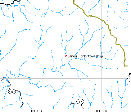 Caney Fork township, NC map
