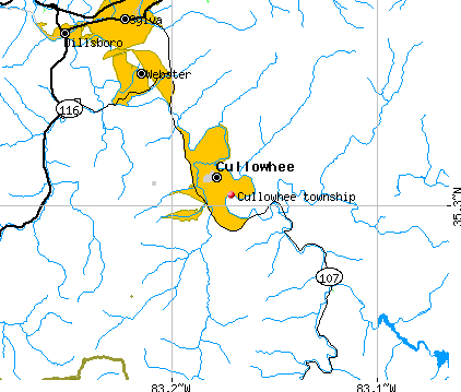 Cullowhee township, NC map