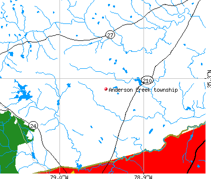 Anderson Creek township, NC map