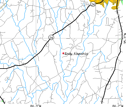 Endy township, NC map