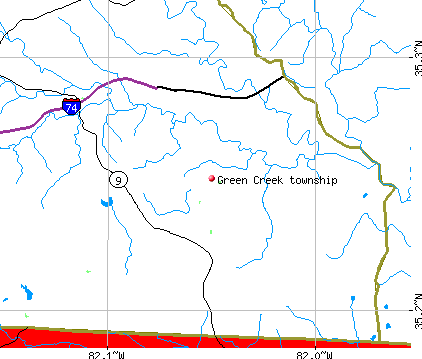 Green Creek township, NC map