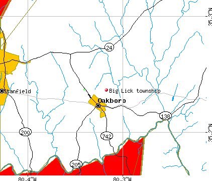 Big Lick township, NC map