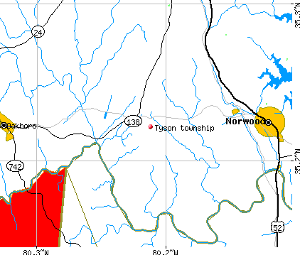 Tyson township, NC map