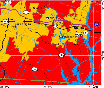 South Point township, NC map