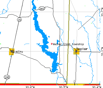 Walker Creek township, AR map