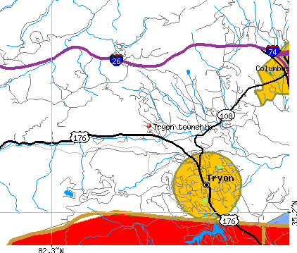 Tryon township, NC map